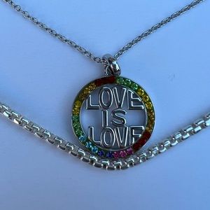 Love is Love silver necklace + silver chain